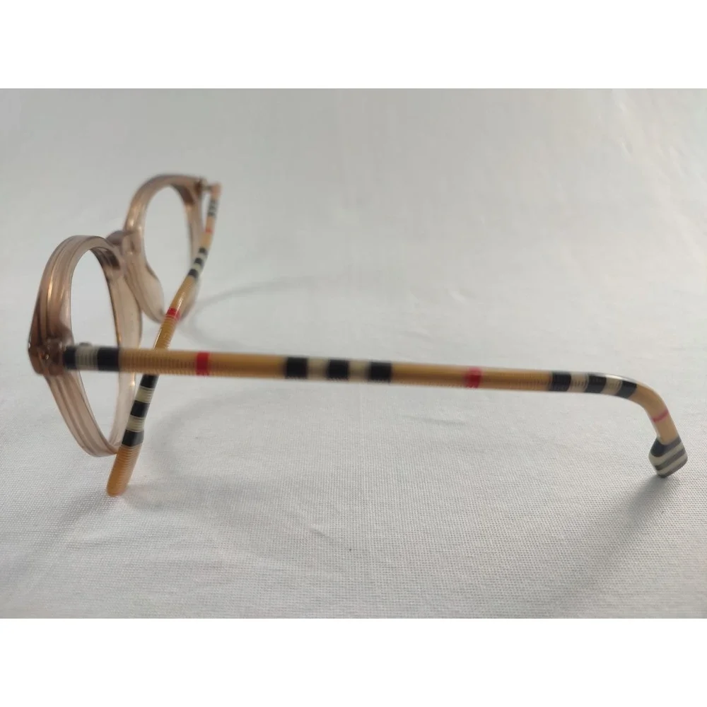 Burberry B 2318 3856 Transparent Tan Check Eyeglass Frames 51-18-140‎ Case - Picture 3 of 14